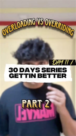 Method Overloading vs Overriding?|Day 10 of 30 DaysCoding Journey#shorts #java #coding #programming