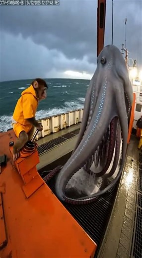Net Cam: Colossal Ocean Animal - Enormous Abyssal Cephalopod Specimen (absurdly huge)