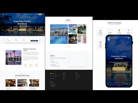 HTML CSS JavaScript Premium Hotel Website Free Source Code | Hotel Website