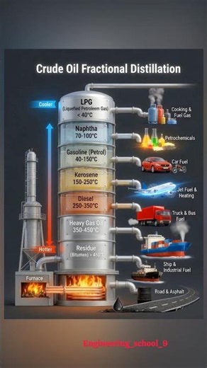 Crude Oil Fractional Distillation Explained Step by Step | Fractional Distillation of Crude Oil 🔥