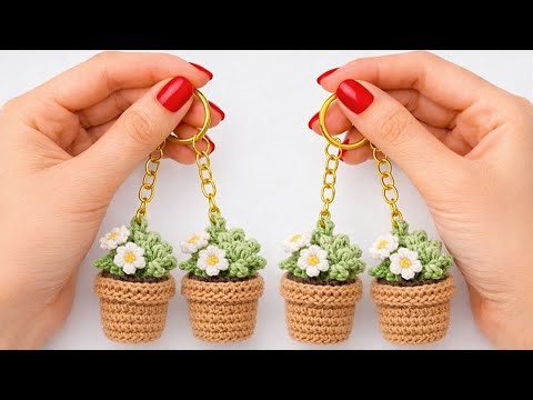 How To Crochet For Beginners 😍Cutest Keychain😱 Gift ,Decoration ⚡Easy Crochet Keychain tutorial