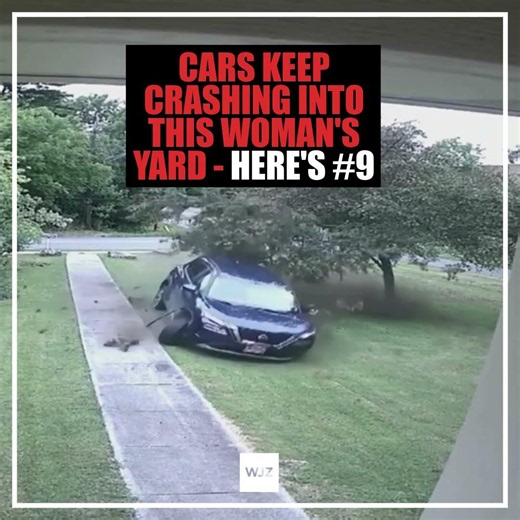 Cars keep crashing into this Maryland Woman's yard... Here's # 9.