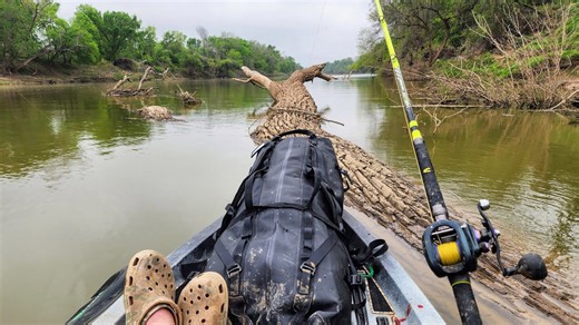 Kayak fishing in the middle of nowhere for big fish