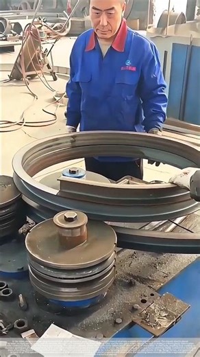 The channel steel is not bent; it's "rolled" into a circular shape.