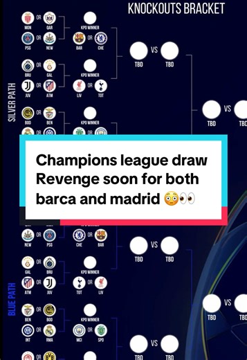 UCL DRAW TMMR LOTS OF REVENGE. BARCA VS PSG 😳💔 #fyp #ishdafish5 | champions league draw