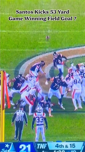 CAIRO SANTOS NAILS 53-YARD GAME-WINNER VS PATRIOTS IN ICE-COLD DRAMA! ❄️🎯 #shorts