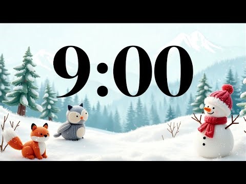 9 Minute Winter Classroom Focus Timer ❄️ Cute Animals, Cozy Snow, & Calm Acoustic Guitar Music