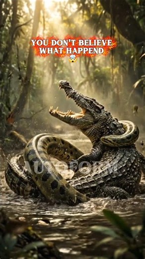 🐊 Crocodile vs Giant Anaconda! Amazon River Battle 🐍 #shorts
