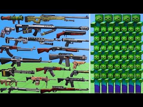 ALL Gun TACZ VS x100 Zombie Mod – Minecraft Battle!