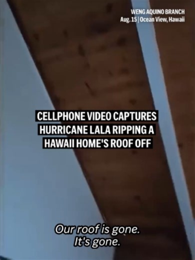 Cellphone footage captured the roof of a Hawaii home ripped off as intense storms from Hurricane Lala hit the island last Saturday. People in Hawaii worked to remove massive amounts of debris and fixed damaged infrastructure in the wake of the storm, which has since been downgraded to a tropical storm. #hawaii #hurricane #storm #hurricanelala #home