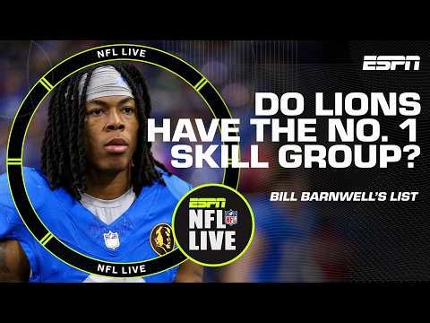 Bill Barnwell’s Top 5 Skill Groups 🔥 Are the Lions the best of the best? | NFL Live