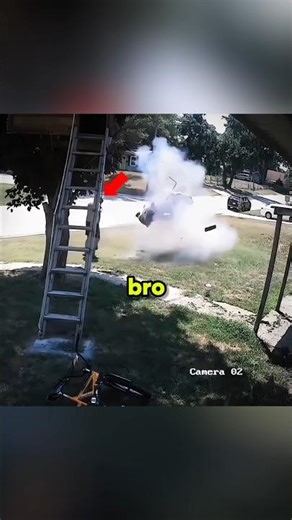 His Lawnmower Turned Into A BOMB! 😱🚫 #shorts
