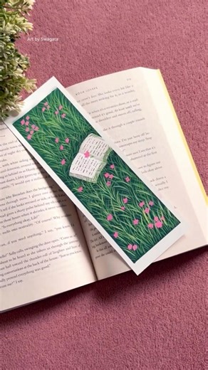Paint a beautiful bookmark with me ❤️🔖🌸 #bookmark #art #shorts #viral #viralvideo #artshorts