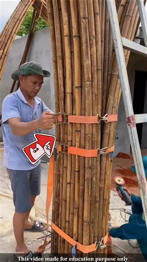 How the people of Vietnam build large palaces using only bamboo |#shortvideo