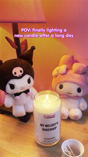 Time for a cozy night in with our new #MyMelody candle 🕯️🩷 #sanrio #kuromi