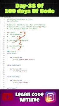 Master Multilevel Inheritance in 3 Minutes! 🐍 #programming #python #100daysofcode day-38