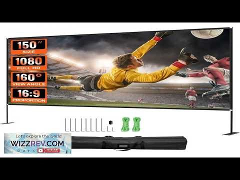 VEVOR Projector Screen with Stand 150inch Portable Movie Screen 16:9 4K HD