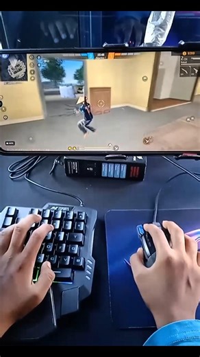🔥 NO PC ❌ Mobile + Keyboard & Mouse Gameplay ⌨️🖱️📲 | Full Handcam Setup 🔥 | Free Fire Gameplay 🔥