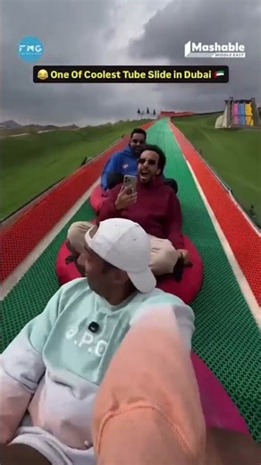 Dubai’s CRAZIEST Tube Slide! 🎢😂 Pure Chaos with Friends! #Shorts