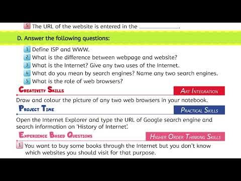 Computer Class 4 | Chapter 6 Exercise: Internet | Solved Questions