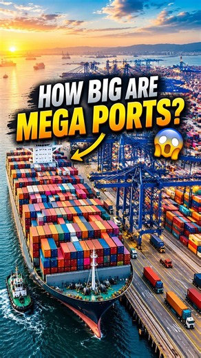 How Mega Ports Move the World 😱🚢 | The Engineering Behind Global Trade #shorts