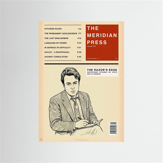 The Razor's Edge — Christopher Hitchens Art Print | The Meridian Press | Philosophy Wall Art