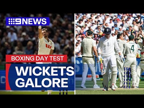 Wickets and records tumble on dramatic start to Boxing Day Test | 9 News Australia
