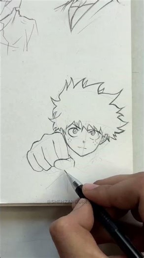 Izuku Midoriya Drawing from My Hero Academia