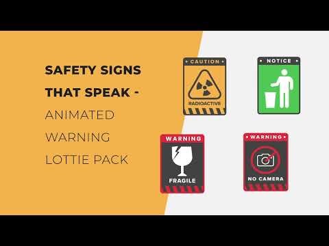 Safety Signs That Speak — Animated Warning & Prohibition Lottie Pack - Lottie Wizard #animation