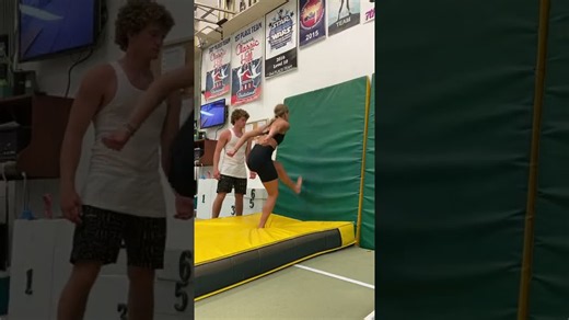 Teaching a gymnast a parkour trick!