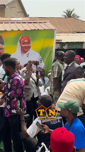 LIVE NOW || Media personality, Captain Smart, arrives at the official opening ceremony of Akweteman Central Mosque, exchanging pleasantries with Hon. Shamima Muslim, Hon. Theresah Awuni, and Alhaji Sinare. | Maame Akua Love