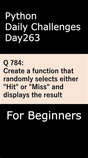 Python Daily Challenges Day263 For Beginners #programming #python #beginnersstitch