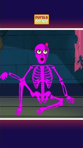 Cinco esqueletos saltando en la cama 💀#shorts #spooky #kidssong #puebloteehee