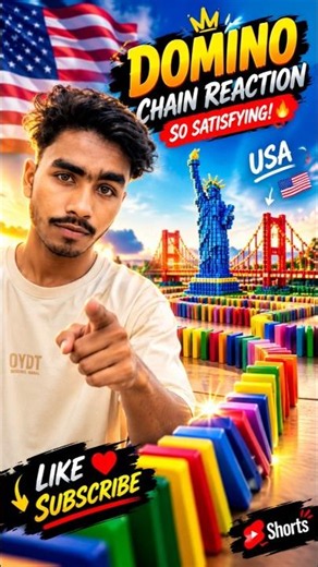 USA Domino Chain Reaction 🇺🇸🔥 | The Most Satisfying Fall Ever! 😱🧱