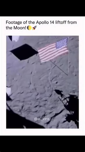 ! on Instagram: "This rare perspective shows the Apollo 14 Lunar Module Antares lifting off from the Moon on February 6, 1971, 53 years ago. The video is created from original 16 mm film footage captured from inside the lunar module's ascent stage as the astronauts began their journey back to lunar orbit. For clarity, the footage has been rotated and slowed down by four times, allowing subtle details to emerge that would otherwise be missed. One of the most striking elements is the cloud of debr