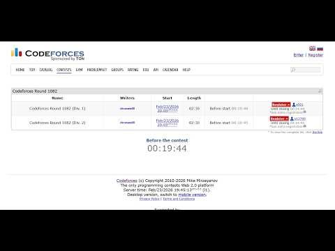 Codeforces Round 1082 (Div. 1+ Div. 2) || #codeforces #live