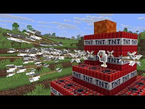 Can A Chicken Survive 100 Flaming Arrows Around Exploding TNT While Beneath Flowing Lava?
