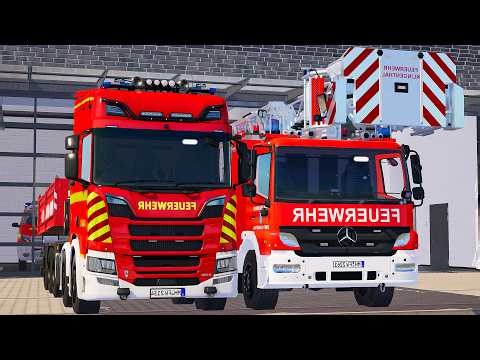 Emergency Call 112 – Klingenthal Swap Body & Fire Brigade Rapid Responding! 🌙🚛🚒🔥 4K Ultra