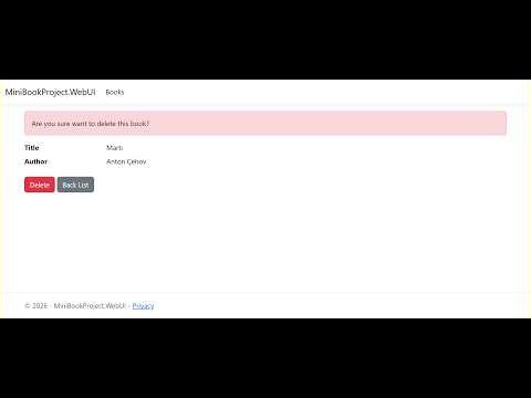 5-ASP.NET Core MVC CRUD | BookController +Delete(Silme)(MiniProje)