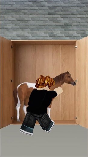 Bacon Hair and the horse in the closet in Roblox Brookhaven