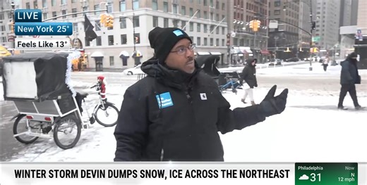 Winter Storm Devin arrived in New York City overnight. Meteorologist Alex Wallace reports live Saturday morning on the current conditions and snow totals across the Northeast: | The Weather Channel