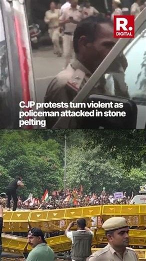 Violent Protests Erupt Over CJP; Cop Injured As Protesters Resort To Stone Pelting