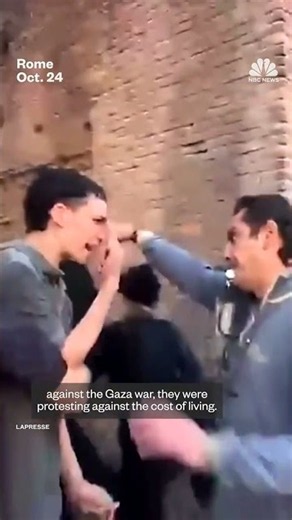 Protesters storm the Colosseum in Rome