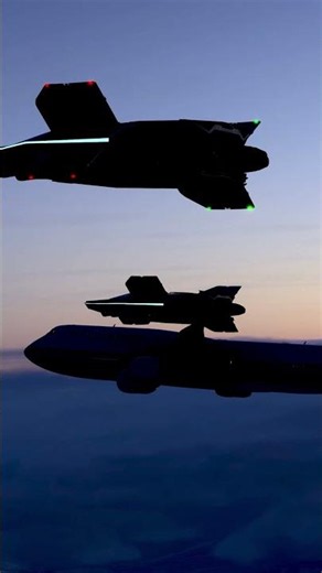TWILIGHT: NASA's new "Voyager" class starships are seen escorting the NEW Air Force One.