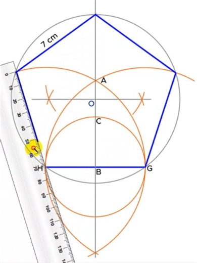Draw a Regular Pentagon from One Side Length — Compass & Straightedge