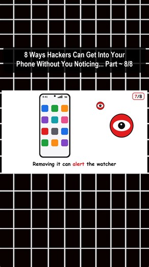 8 of 8 ~ 8 Ways Hackers Can Get Into Your Phone Without You Noticing Think your phone is safe just because you haven't clicked on a suspicious link? Think again. Hackers can exploit several techniques to access your smartphone, sometimes without you even realizing it. In this video, we explore 8 ways hackers can get into your phone without you noticing, including fake apps, juice jacking, evil twin Wi-Fi networks, Bluetooth attacks, SIM swapping, fake cell towers, stalkerware, and zero-click spy