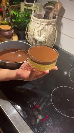 Custard Pudding Ingredients👇 For the custard pudding: 4 cups of milk 4 tablespoons of custard 4 tablespoons of sugar 2 tablespoons of milk powder(optional) For the chocolate pudding: 2 and half cups of fresh milk 1 tablespoon of custard 2 tablespoons of cacao powder 3 tablespoons of sugar Instructions: Mix together the milk, custard, sugar put on the stove until it becomes thick and creamy, pour in desired cups put one biscuit in each, now mix together the cacao pudding ingredients put again on