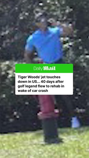 Tiger Woods' private jet reportedly touched down in US, 40 days after he left for rehab