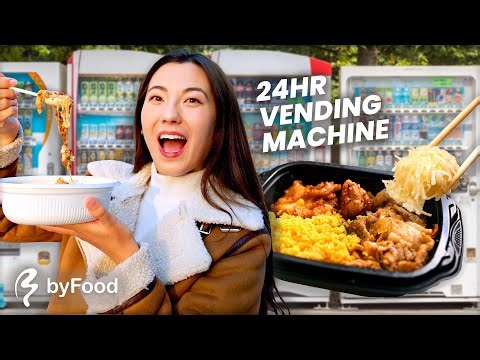 24 Hours of Restaurant Food Vending Machine in Japan!