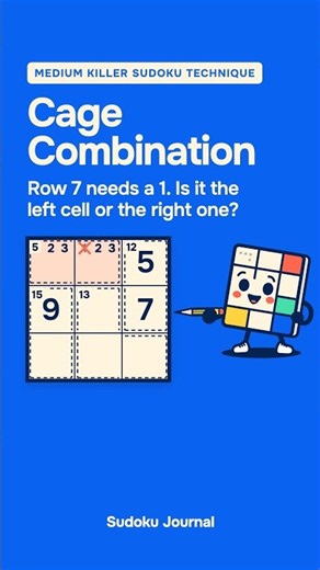 Sudoku Lesson No. 14: Cage Combination